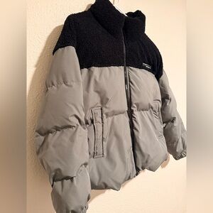Kids Black and Gray Puffer Jacket